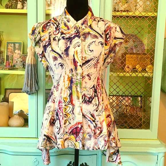 Tianello Tops - Tianello by Steve Barraza silk top